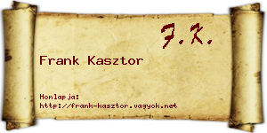 Frank Kasztor névjegykártya